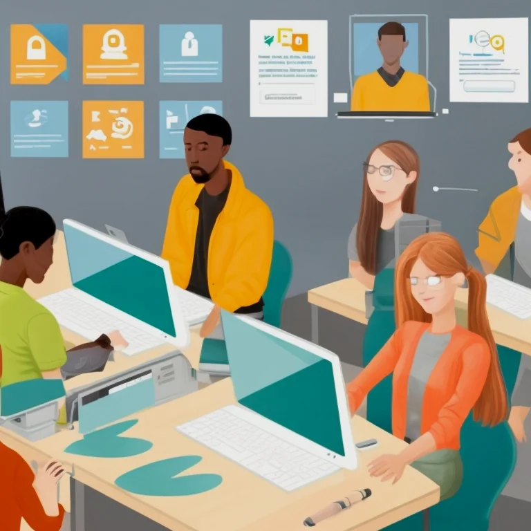 مدرب يقود ورشة عمل رقمية تفاعلية